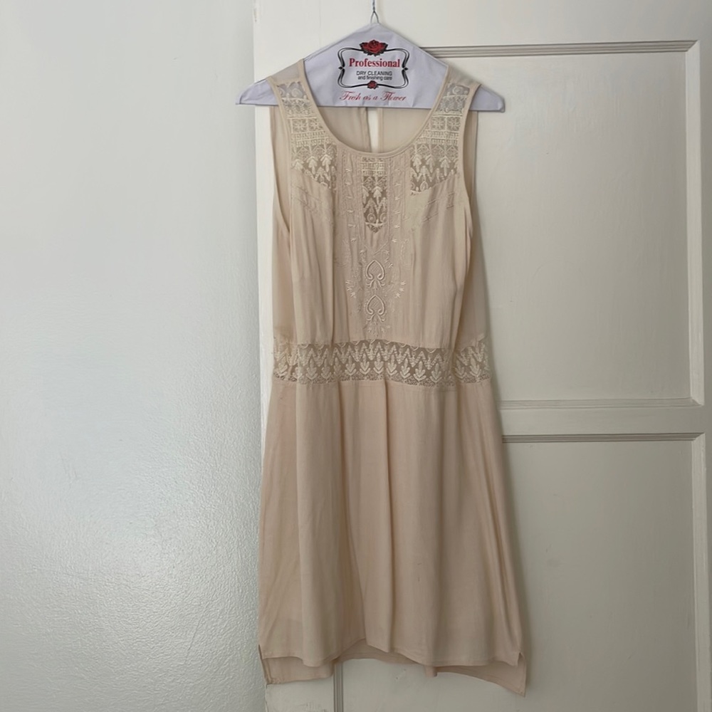 Embroidered Lush cream dress